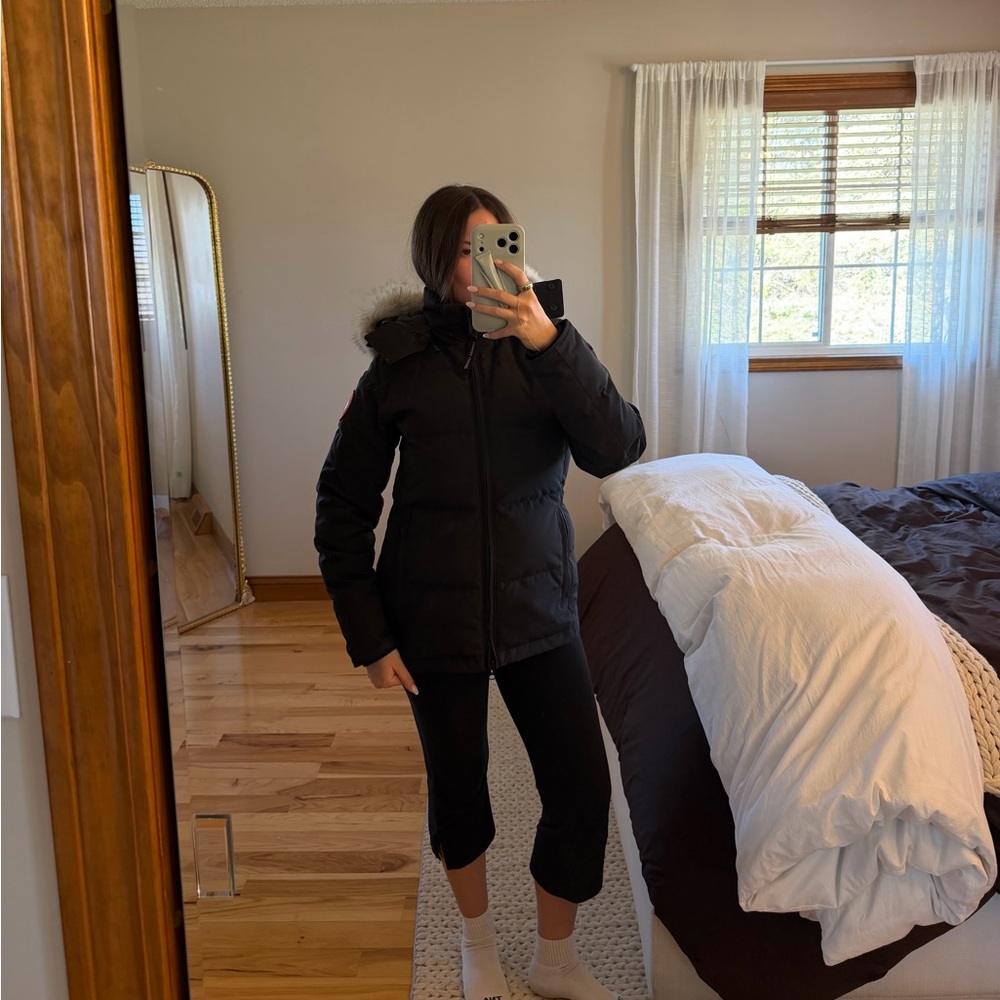 Canada Goose Black Women's Chelsea Parka with Fur-Trim Hood